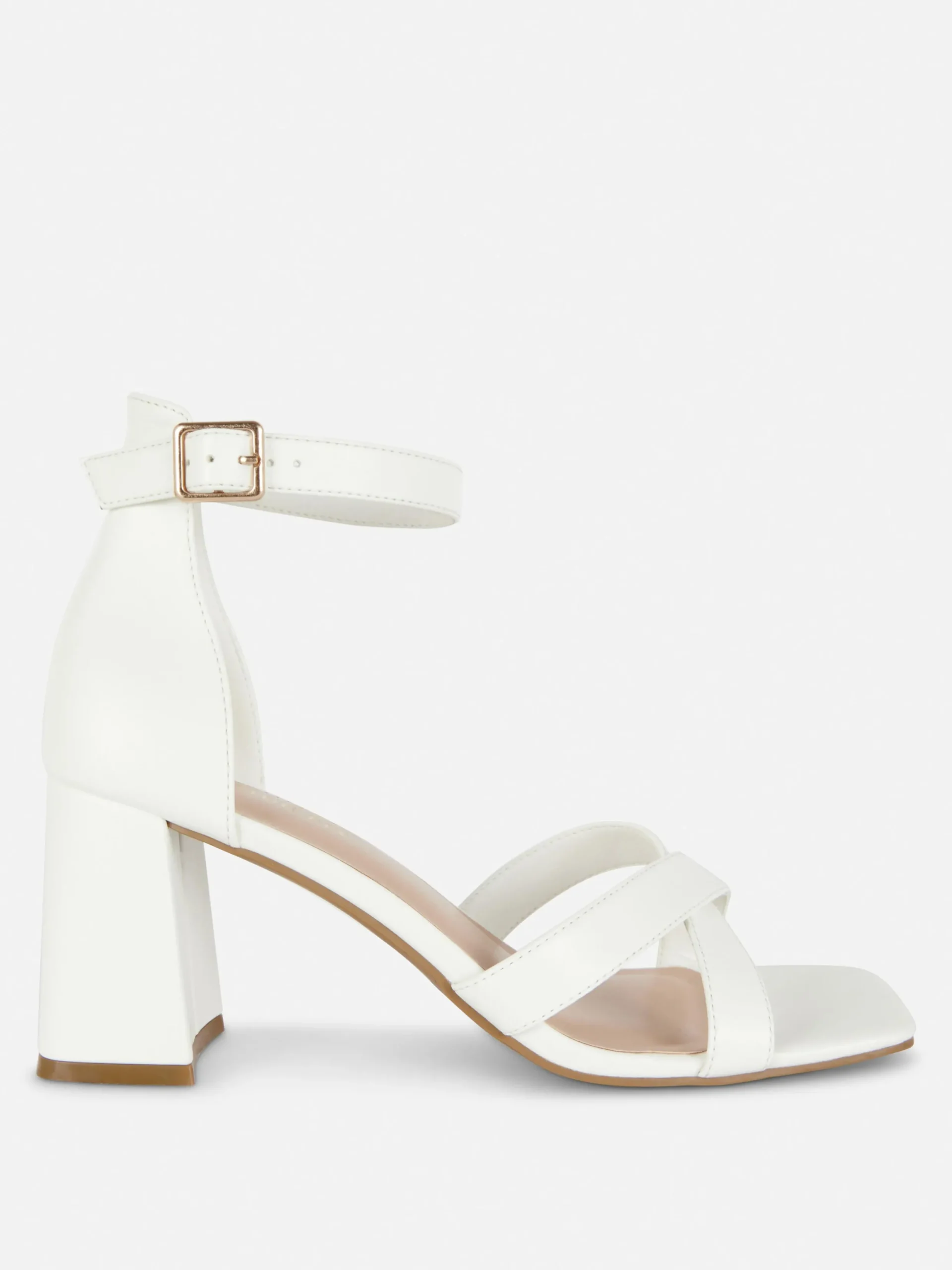 Chaussures À Talons|Primark Chaussures à Talons Larges Avec Brides Croisées Blanc