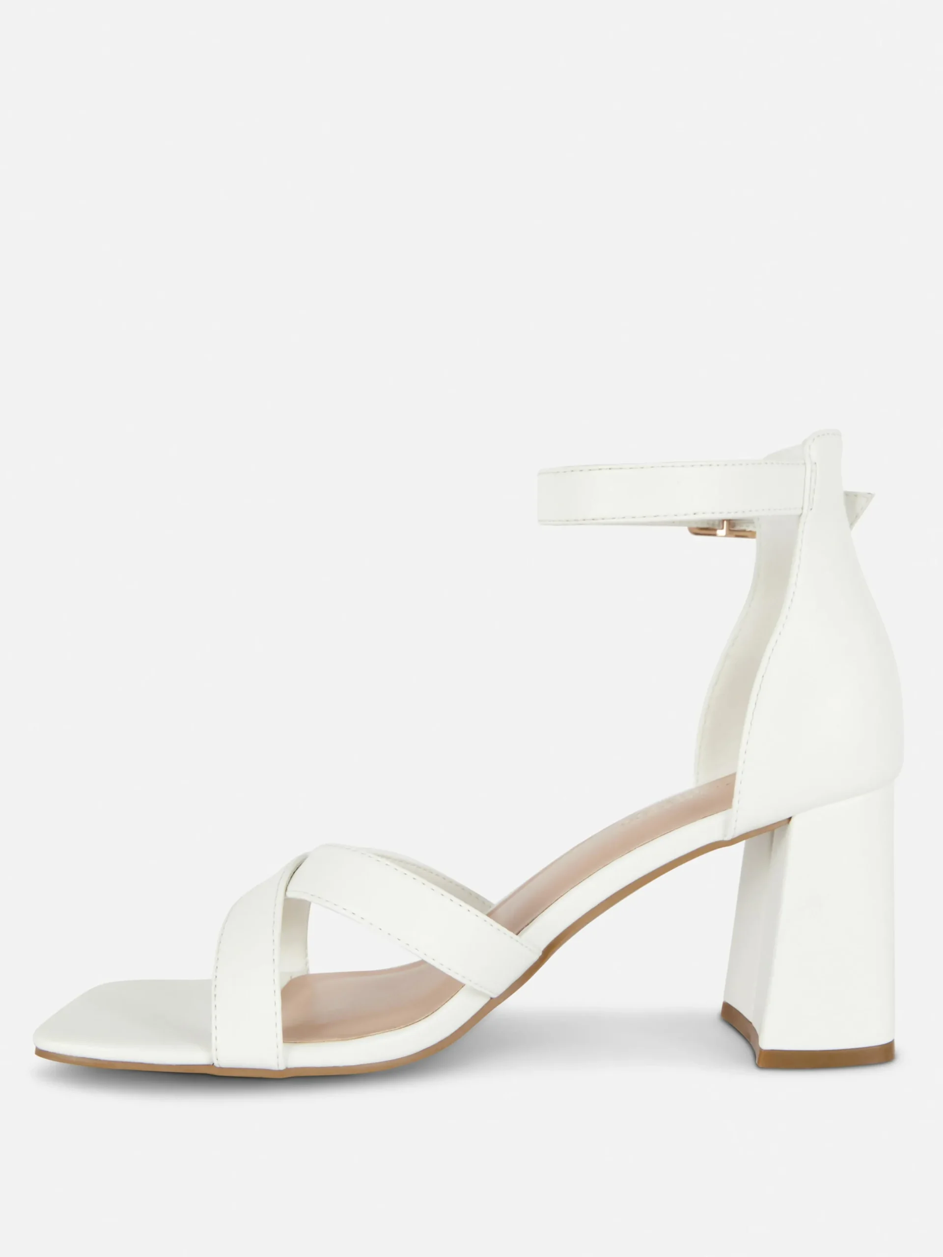 Chaussures À Talons|Primark Chaussures à Talons Larges Avec Brides Croisées Blanc