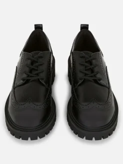 Ballerines|Primark Chaussures Richelieu épaisses à Lacets Noir