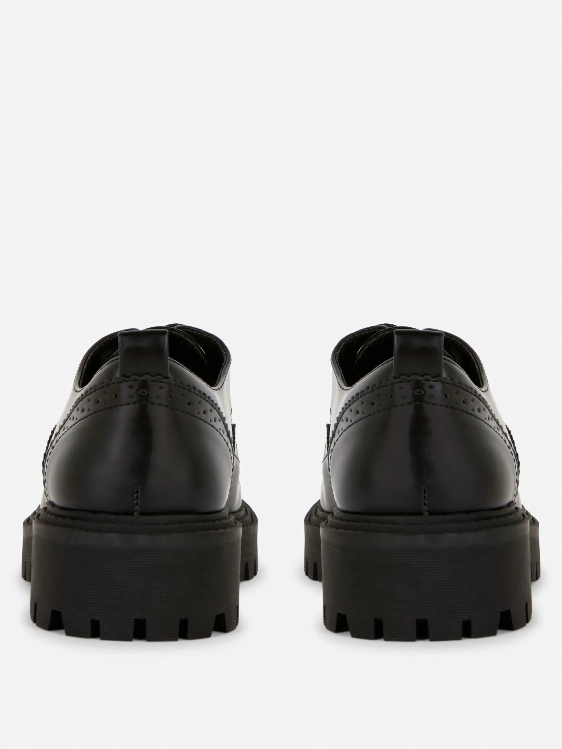 Ballerines|Primark Chaussures Richelieu épaisses à Lacets Noir