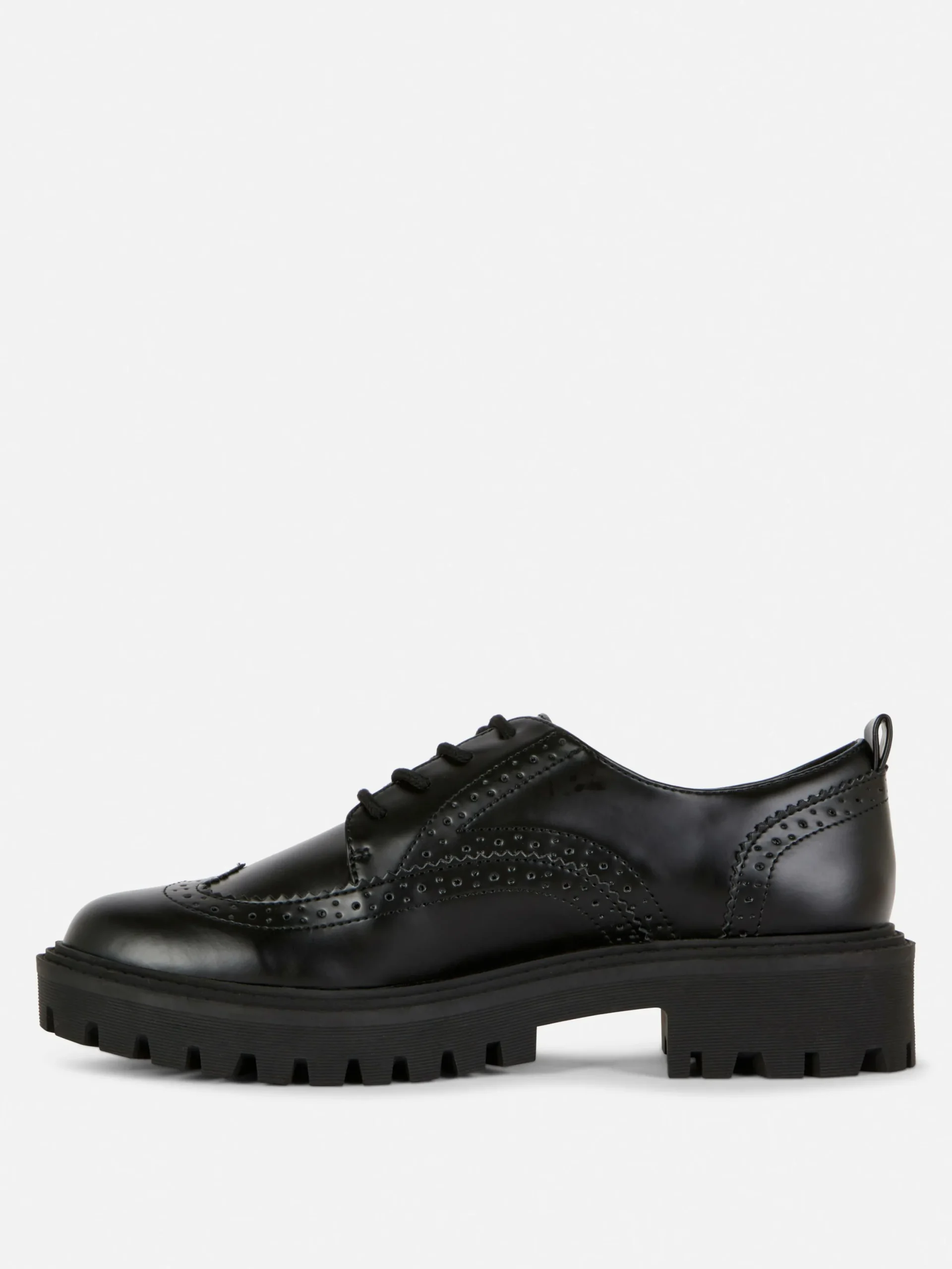 Ballerines|Primark Chaussures Richelieu épaisses à Lacets Noir