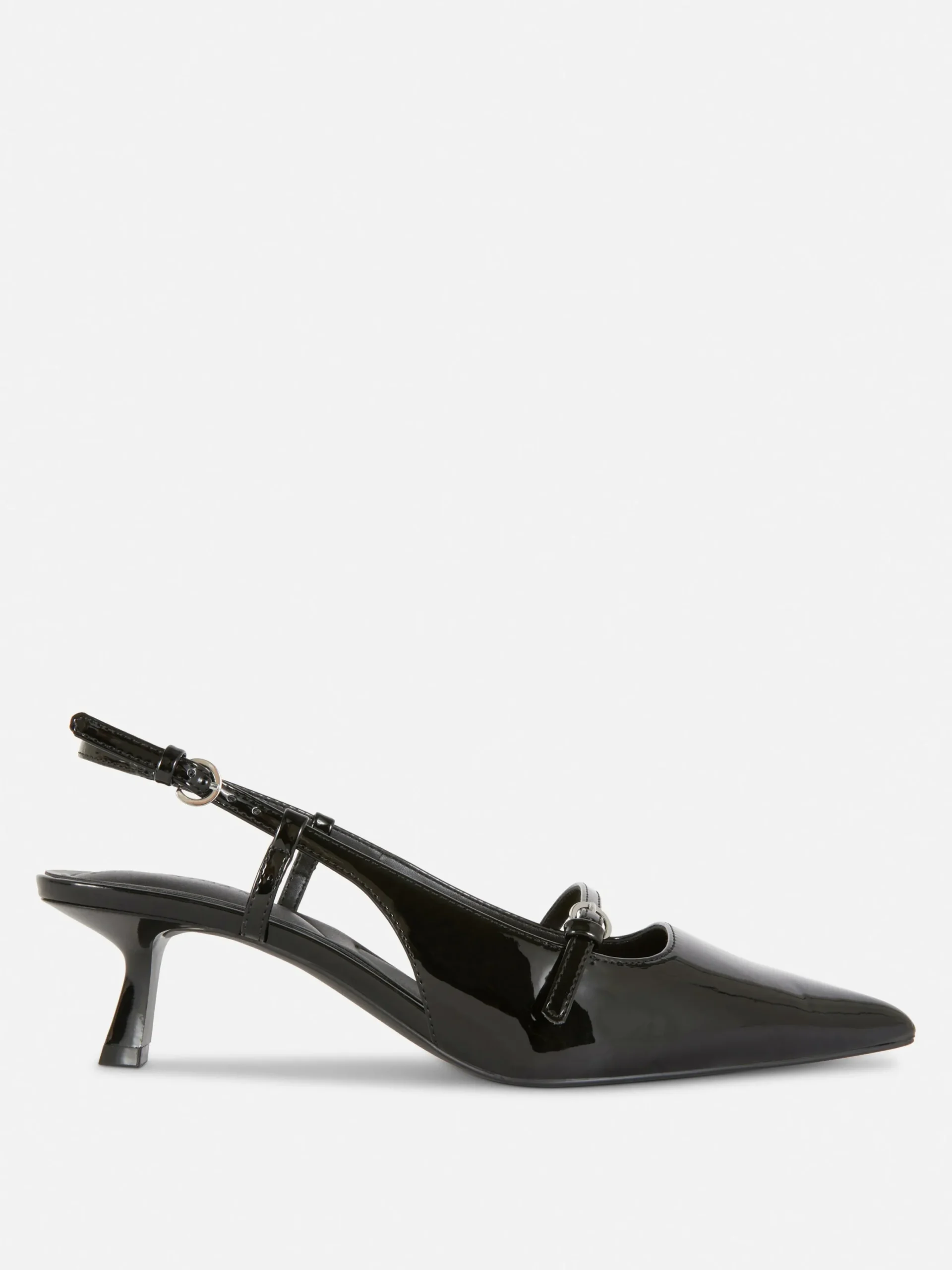Vêtements Gothiques|Chaussures À Talons|Primark Chaussures Vernies à Talon Bas Et à Boucle Noir