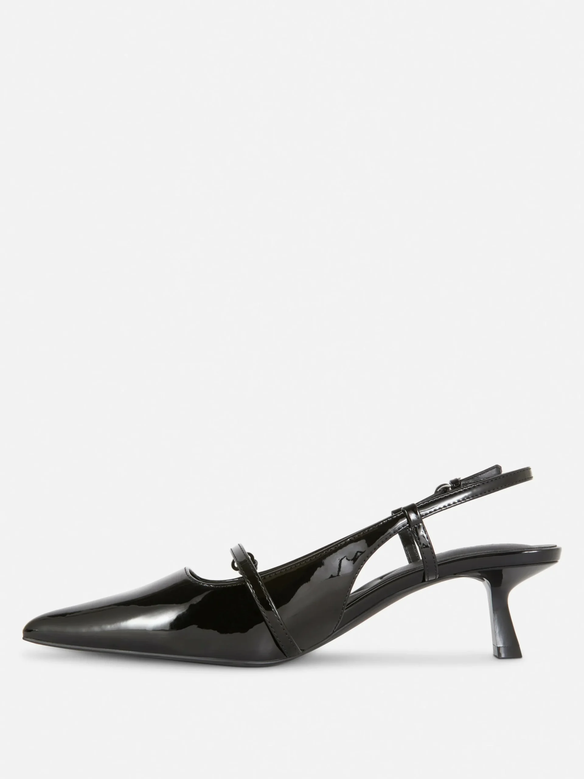 Vêtements Gothiques|Chaussures À Talons|Primark Chaussures Vernies à Talon Bas Et à Boucle Noir