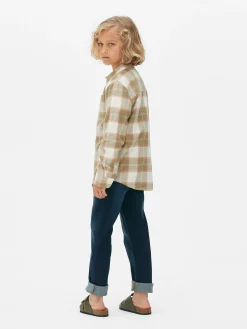 Chemises|Primark Chemise à Carreaux à Manches Longues Écru
