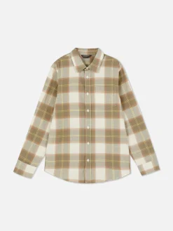 Chemises|Primark Chemise à Carreaux à Manches Longues Écru