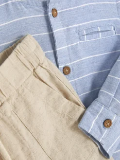 Ensembles Et Tenues|Primark Chemise à Manches Longues Et Pantalon à Cordon Grège