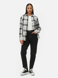 Chemises Et Blouses|Primark Chemise Boutonnée à Carreaux Ivoire