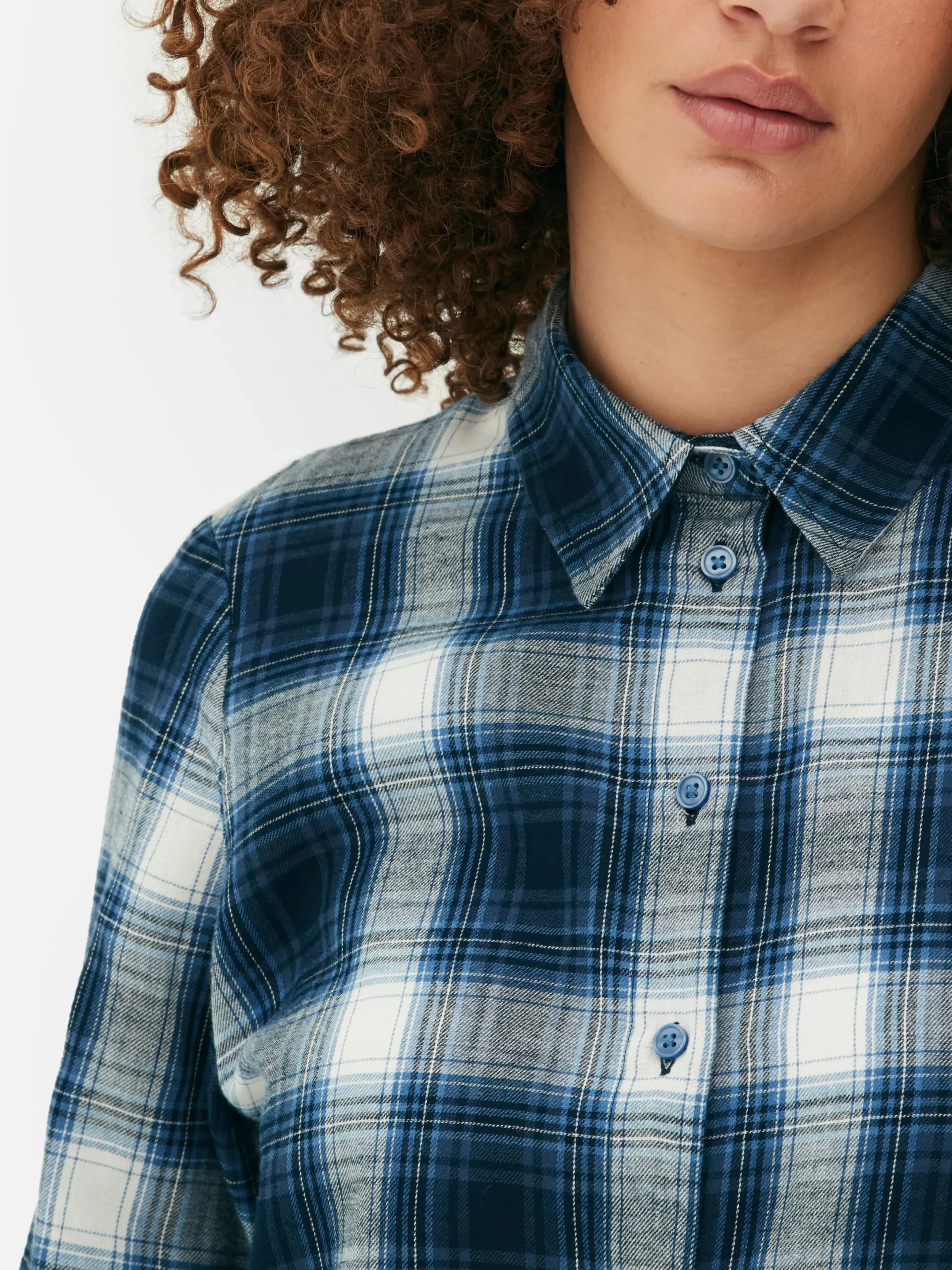 Chemises Et Blouses|Primark Chemise Boutonnée à Carreaux Bleu marine