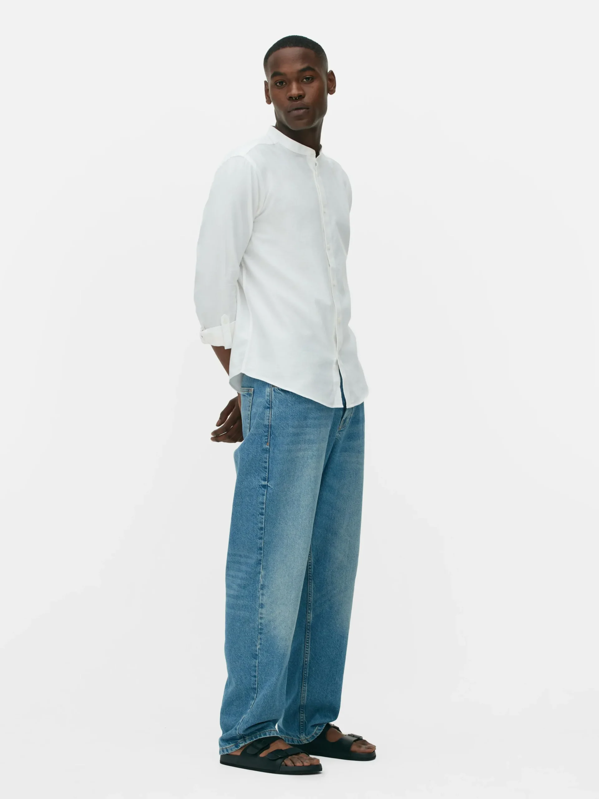 Chemises|Primark Chemise Boutonnée à Manches Retroussées Blanc