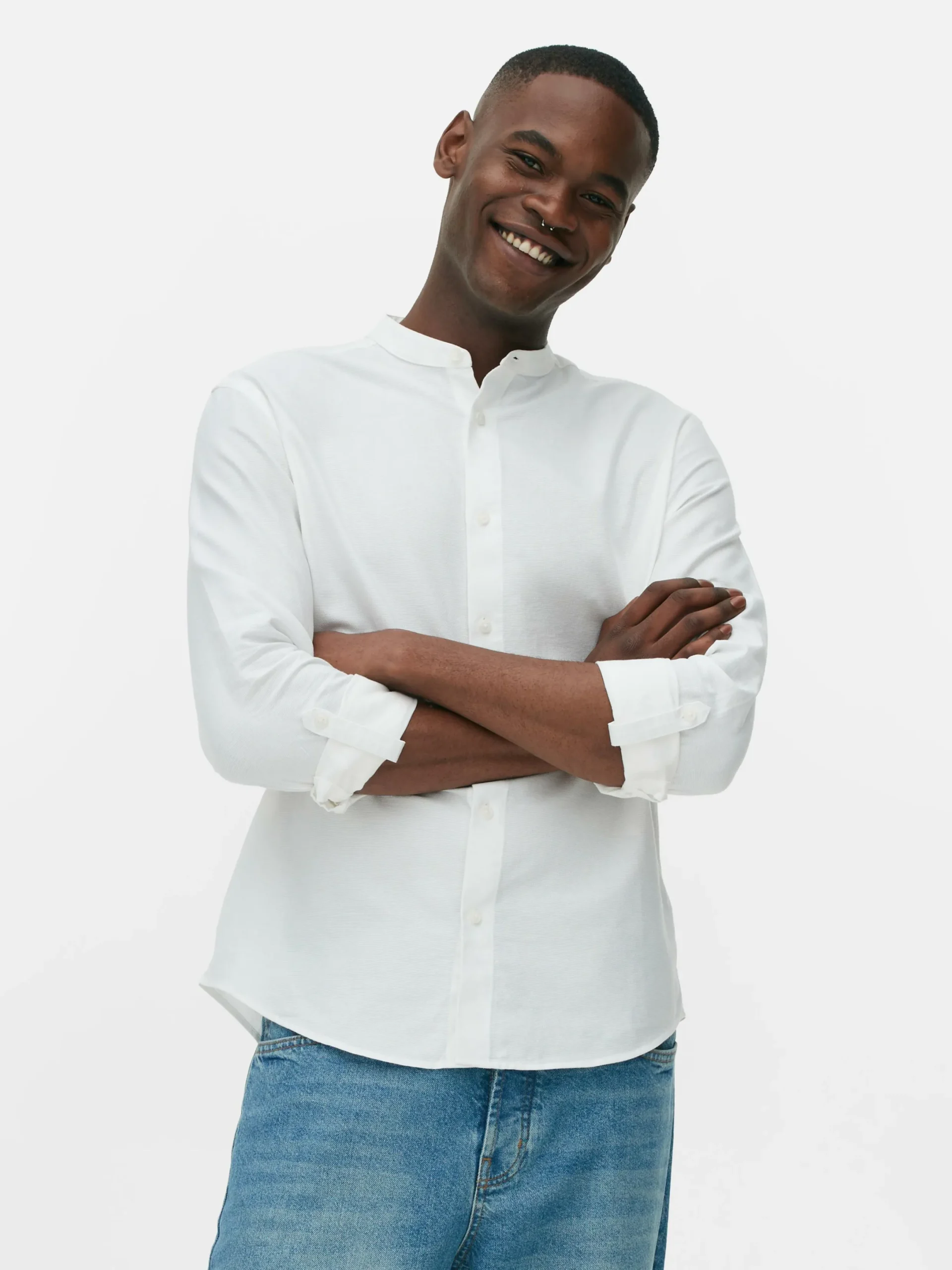Chemises|Primark Chemise Boutonnée à Manches Retroussées Blanc