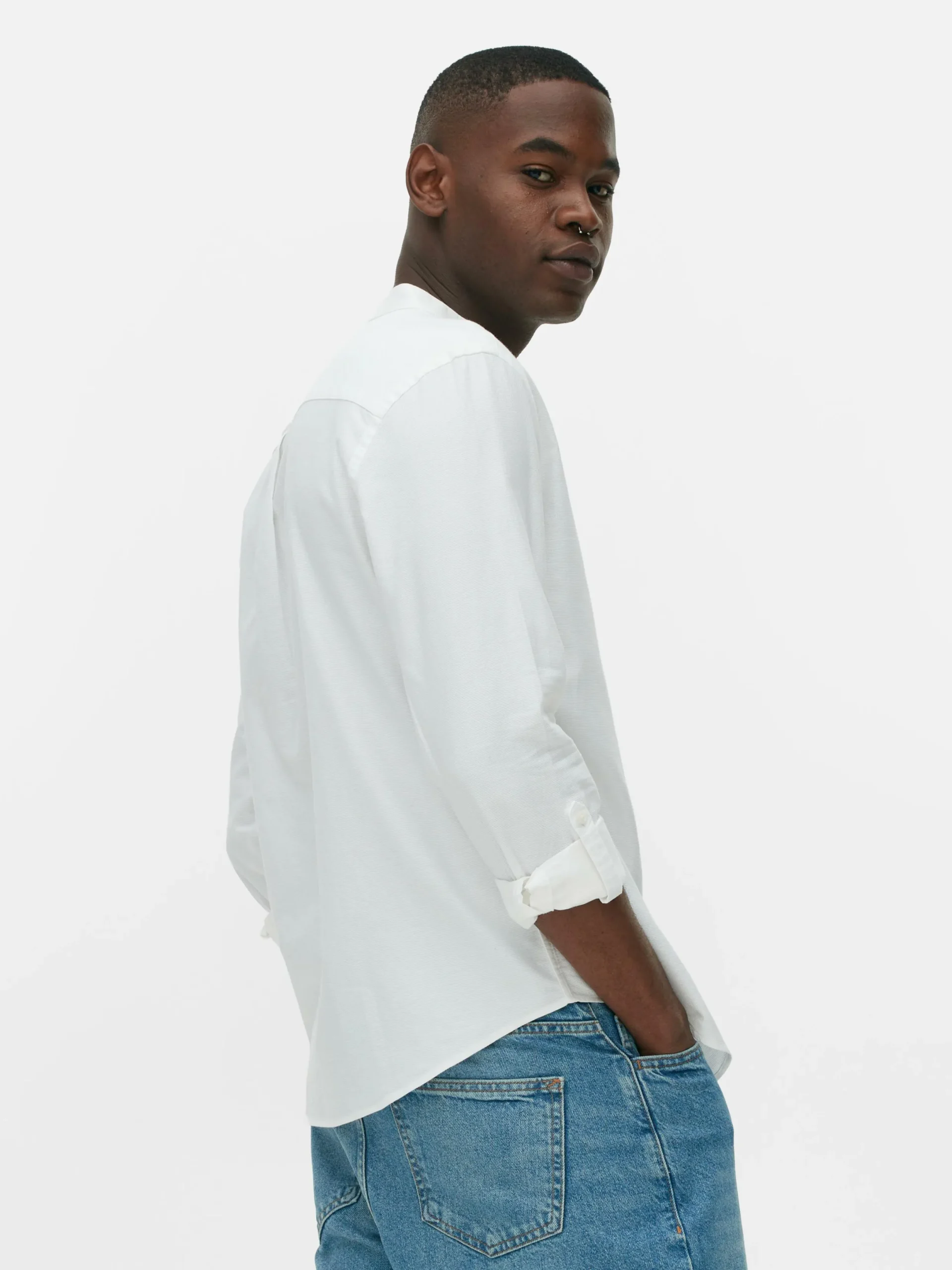 Chemises|Primark Chemise Boutonnée à Manches Retroussées Blanc
