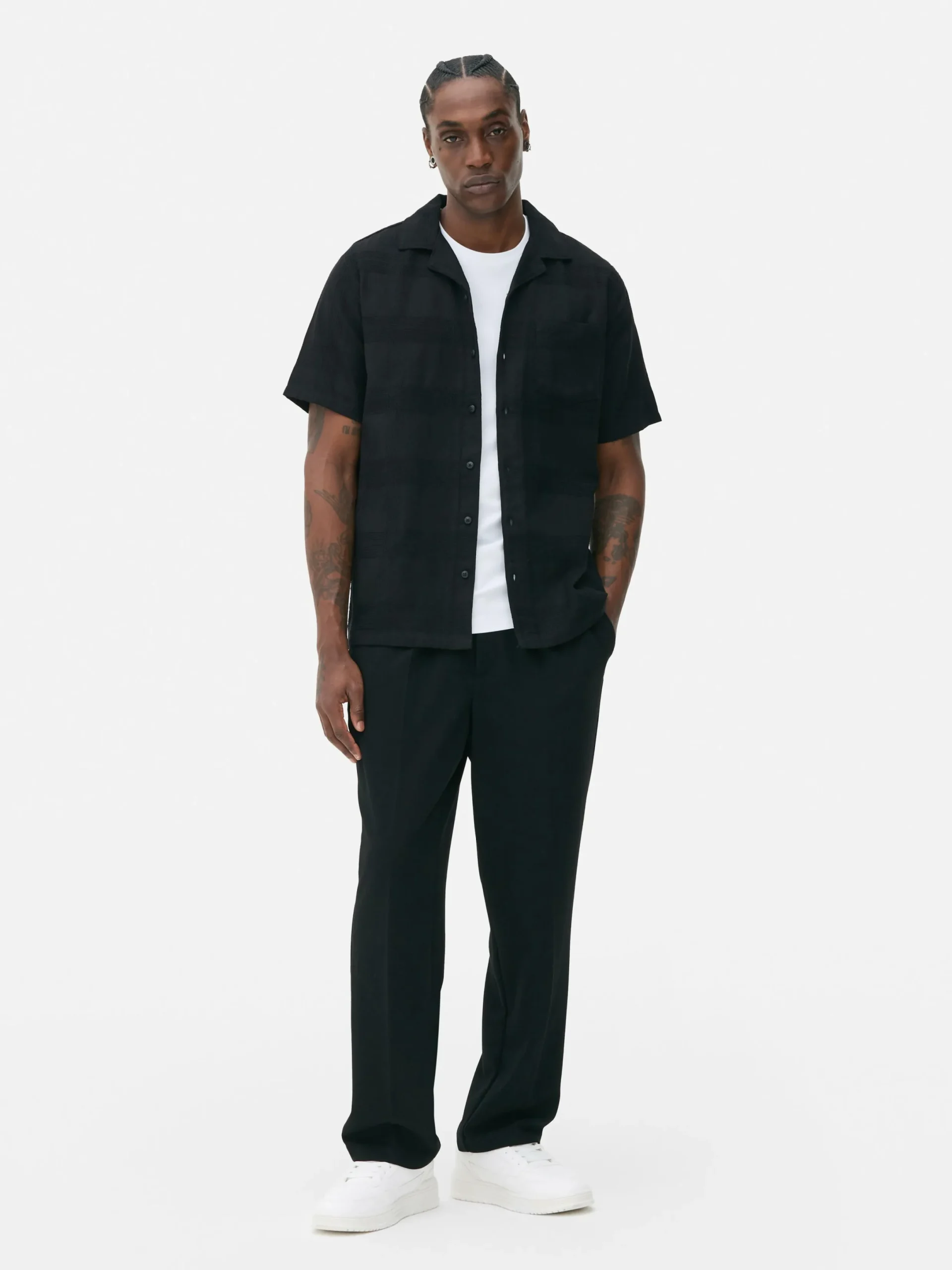 Chemises|Primark Chemise Boutonnée à Manches Courtes Noir