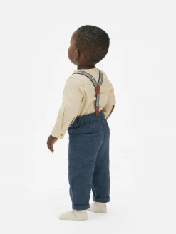 Ensembles Et Tenues|Primark Chemise Boutonnée Et Pantalon Avec Bretelles Grège