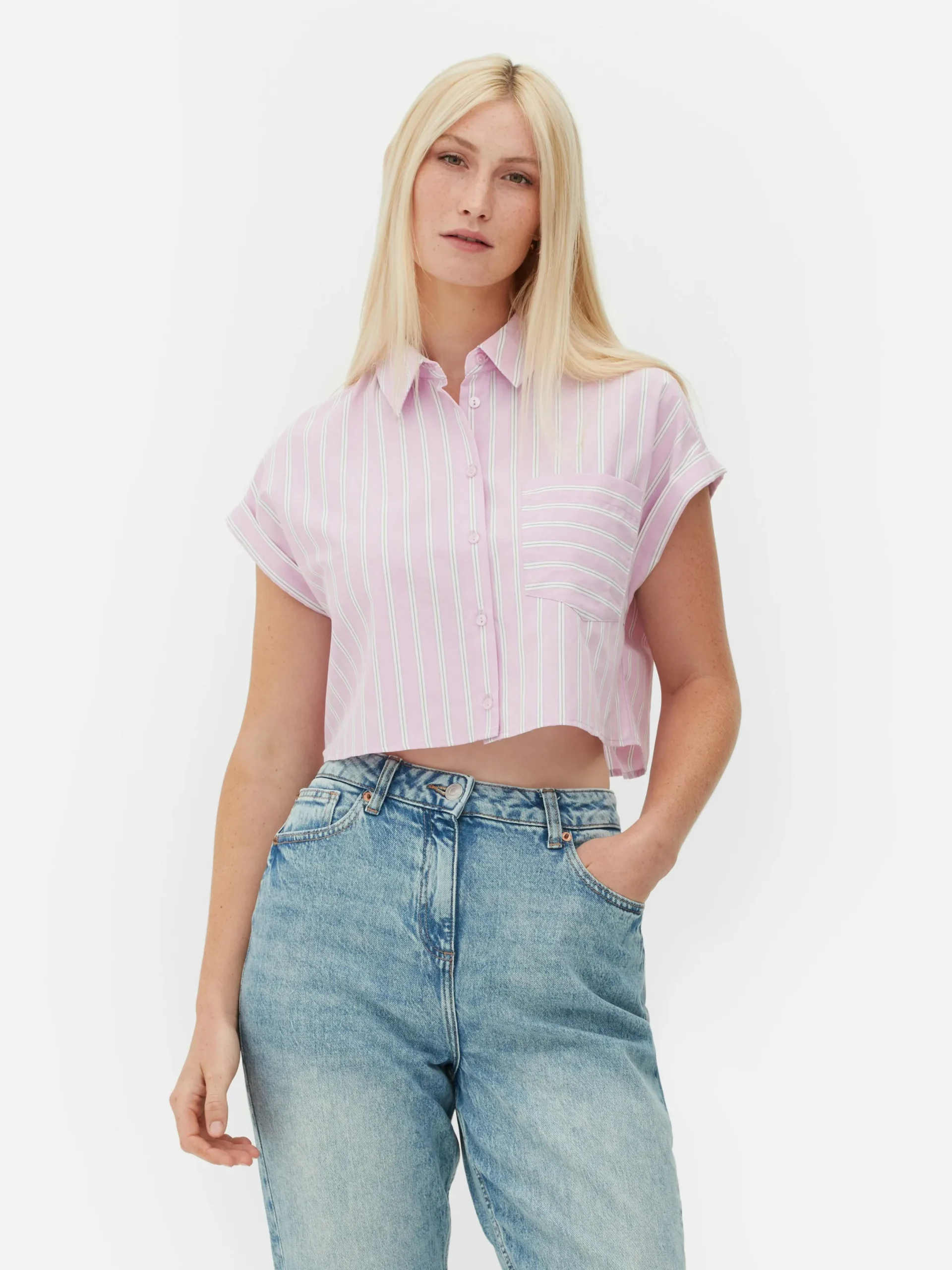Chemises Et Blouses|Primark Chemise Courte à Manches Courtes Rose