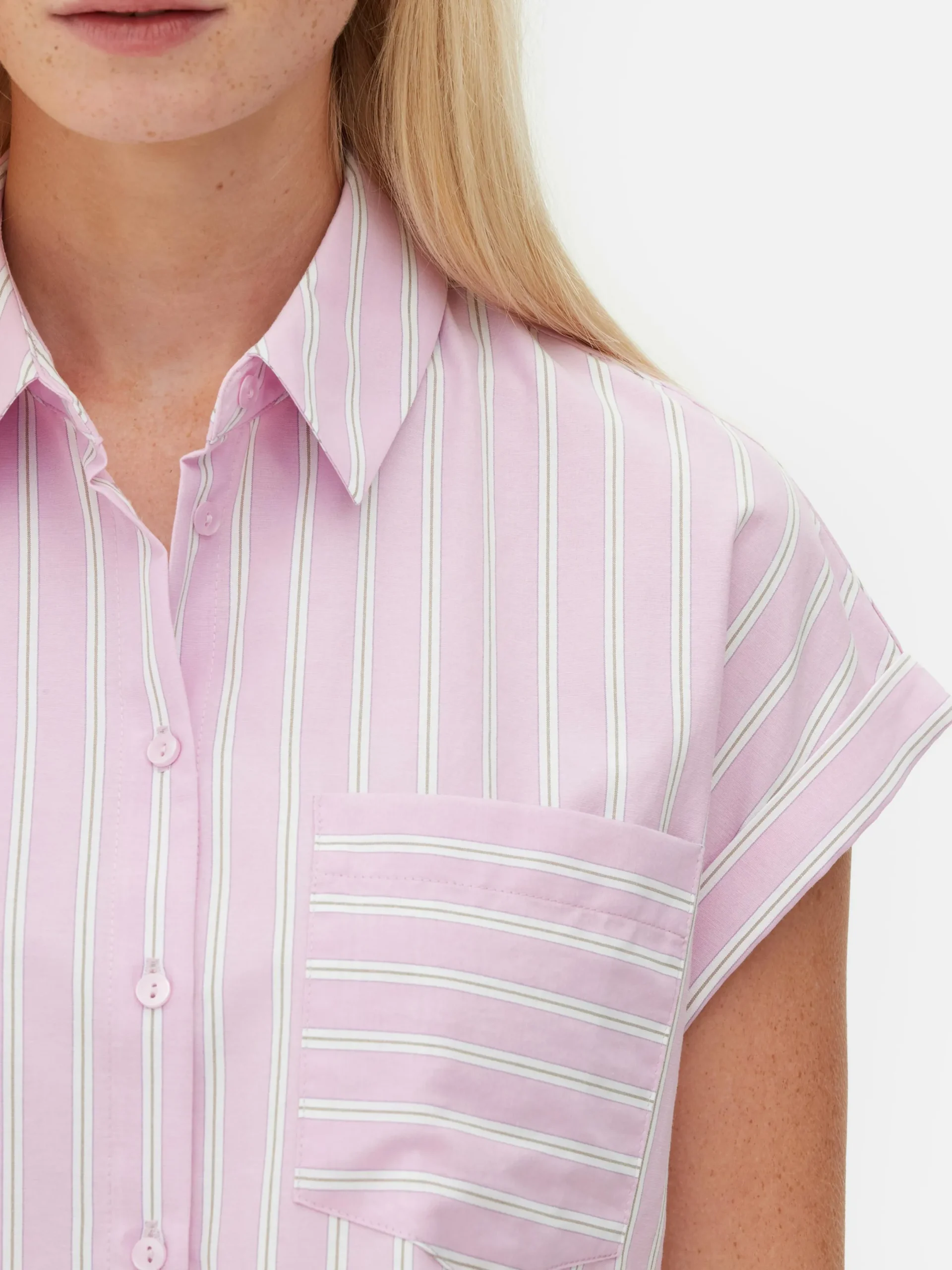 Chemises Et Blouses|Primark Chemise Courte à Manches Courtes Rose