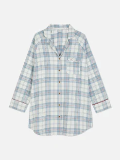 Chemises De Nuit Et Nuisettes|Primark Chemise De Nuit Longue En Flanelle à Carreaux Bleu