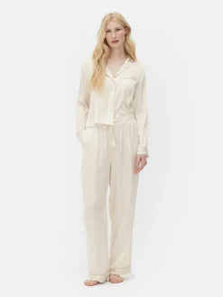 Hauts De Pyjama|Primark Chemise De Pyjama En Satin Ivoire