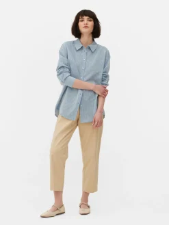 Chemises Et Blouses|Primark Chemise En Chambray à Manches Longues Bleu