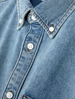 Chemises|Primark Chemise En Sergé De Coton à Manches Longues Bleu