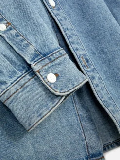 Chemises|Primark Chemise En Sergé De Coton à Manches Longues Bleu
