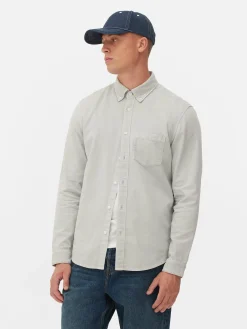 Chemises|Primark Chemise En Sergé De Coton à Manches Longues Gris