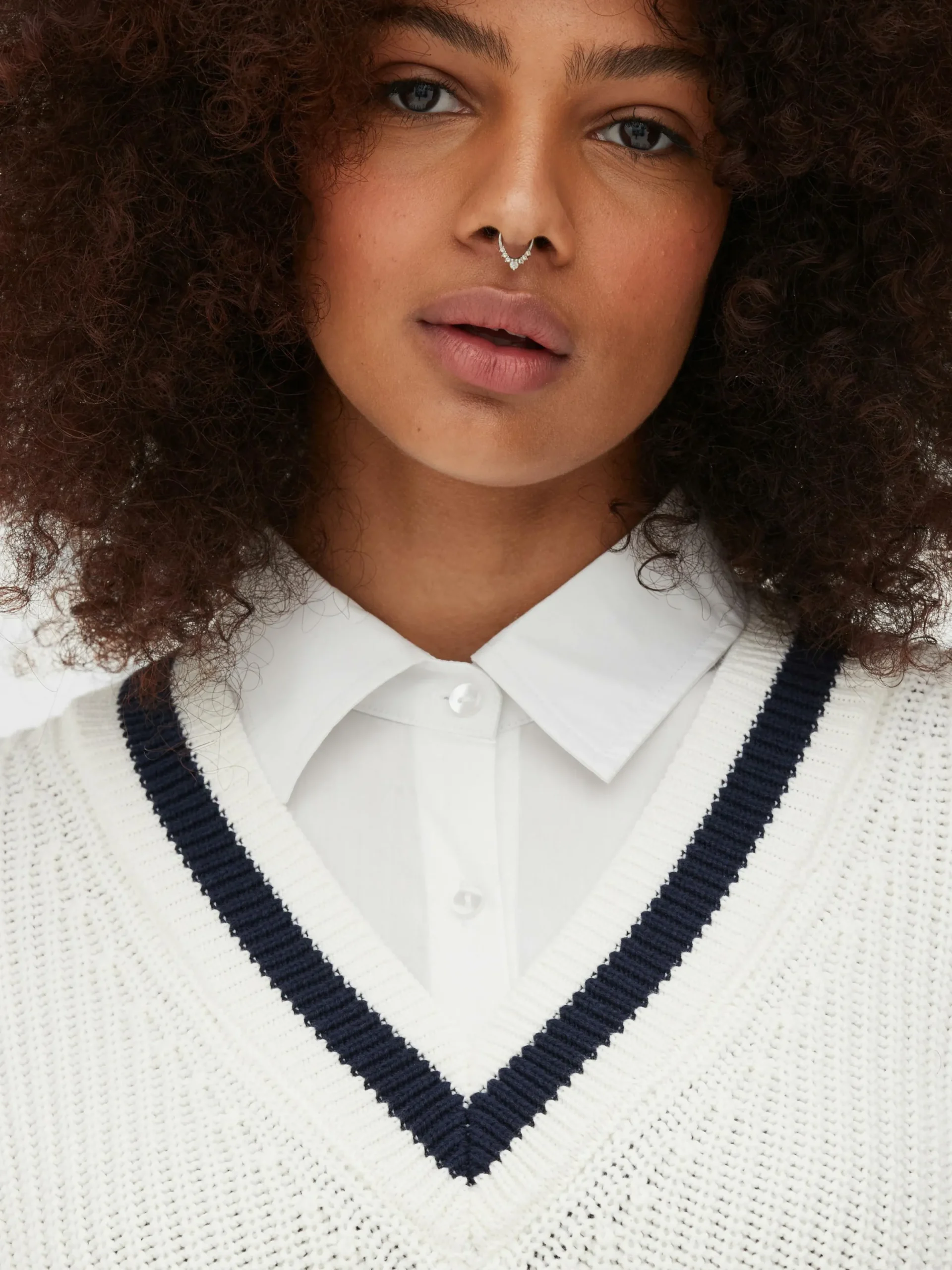 Pulls Et Gilets|Primark Chemise Et Pull Deux-en-un De Style Universitaire Ivoire