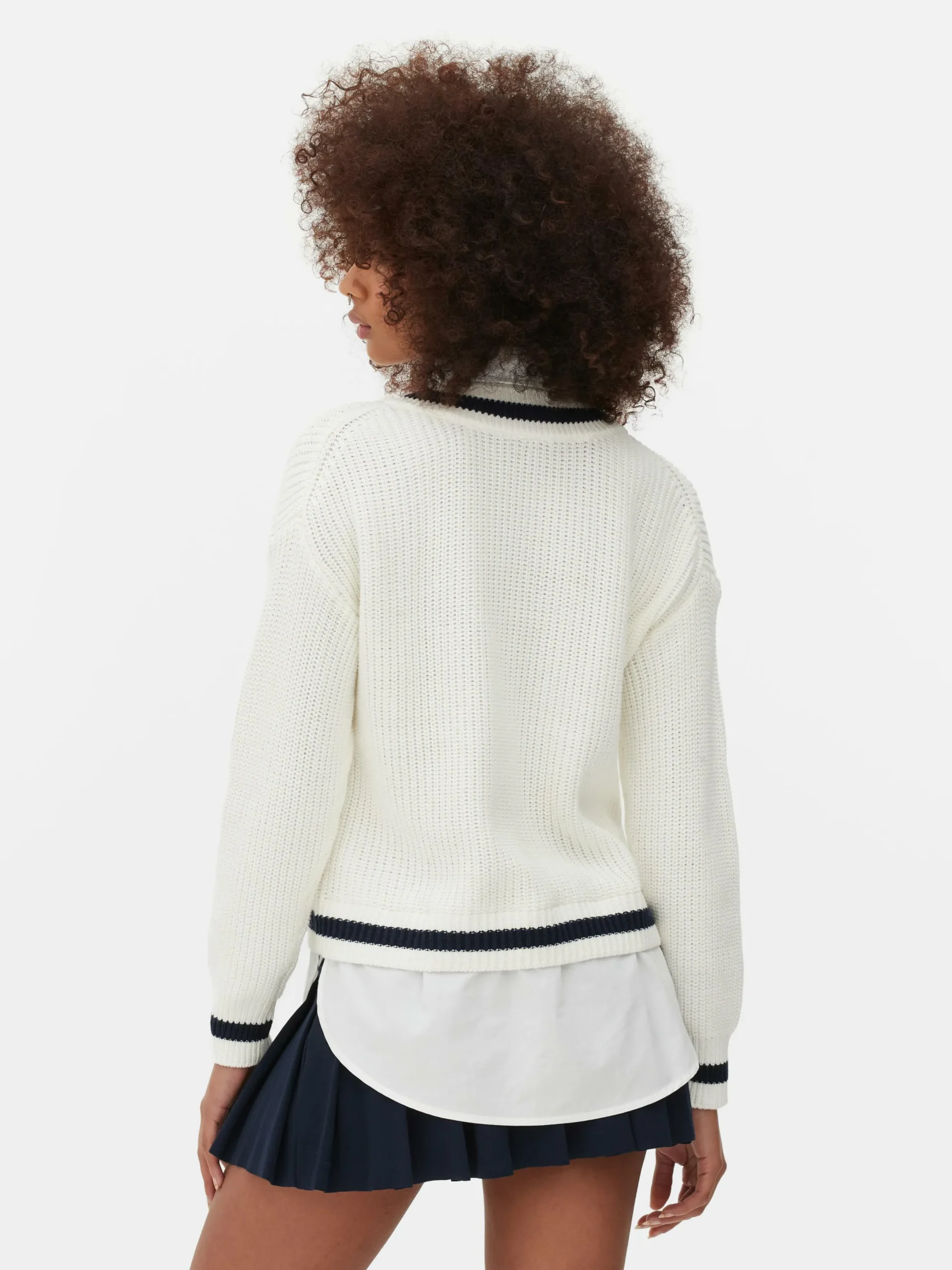 Pulls Et Gilets|Primark Chemise Et Pull Deux-en-un De Style Universitaire Ivoire