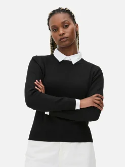 Pulls Et Gilets|Primark Chemise Et Pull 2-en-1 Noir