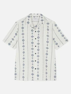 Chemises|Primark Chemise Froissée à Manches Courtes Et Motif Géométrique Écru
