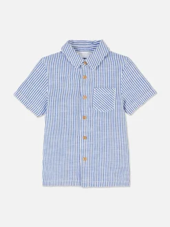Hauts Et T-Shirts|Primark Chemise Rayée à Manches Courtes Bleu marine