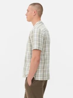Chemises|Primark Chemise Texturée à Carreaux Et à Manches Courtes Fauve