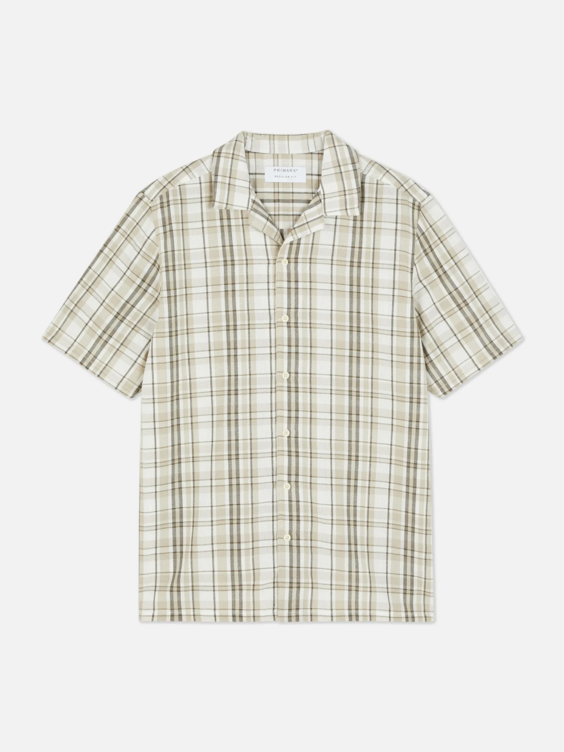 Chemises|Primark Chemise Texturée à Carreaux Et à Manches Courtes Fauve
