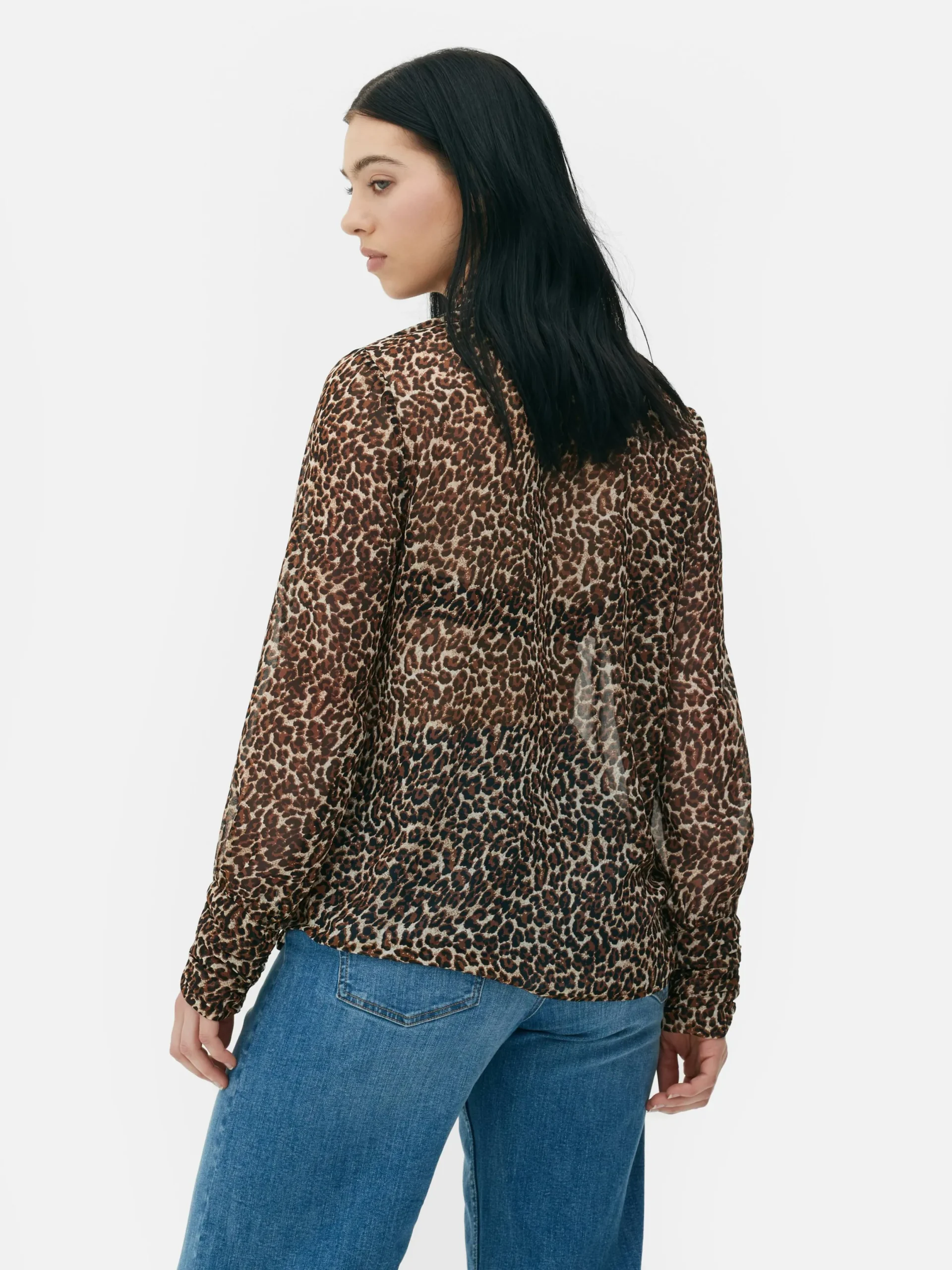 Chemises Et Blouses|Primark Chemisier Boutonné Avec Lien à Nouer Au Col Marron