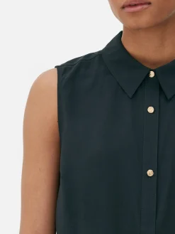 Chemises Et Blouses|Primark Chemisier Boutonné Sans Manches Noir