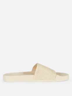 Tongs Et Claquettes|Primark Claquettes De Piscine Avec Bride En Crochet Beige