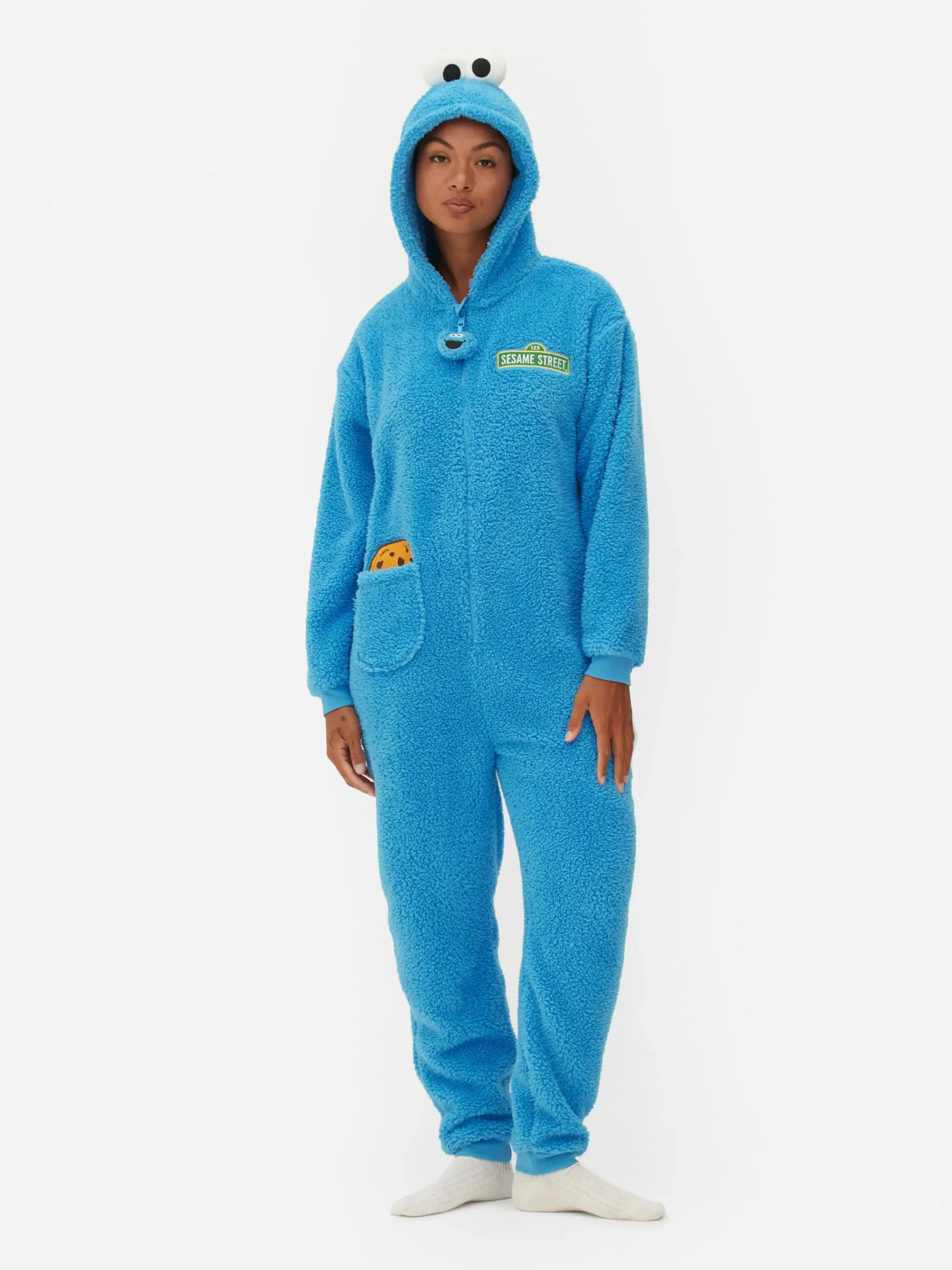 Sweat À Capuche Et Combinaison|Primark Combinaison à Motif Personnage 1, Rue Sésame Pour Femme Bleu