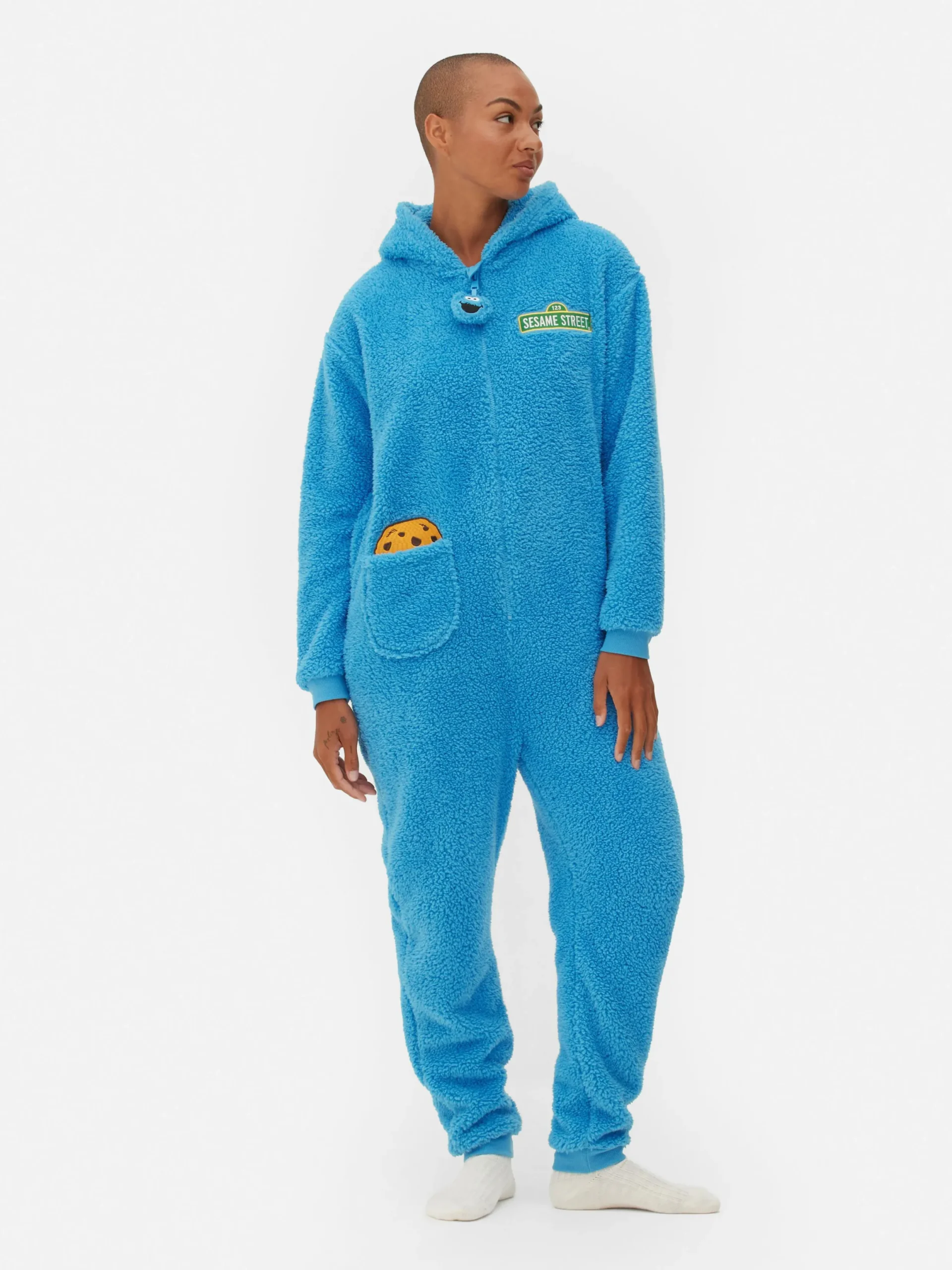 Sweat À Capuche Et Combinaison|Primark Combinaison à Motif Personnage 1, Rue Sésame Pour Femme Bleu