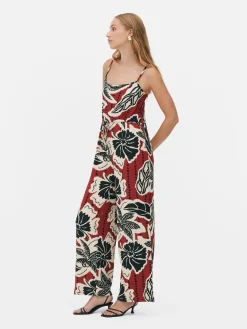 Combinaisons Et Combi-Shorts|Primark Combinaison En Crêpe Texturé Avec Lien à Nouer Rouge