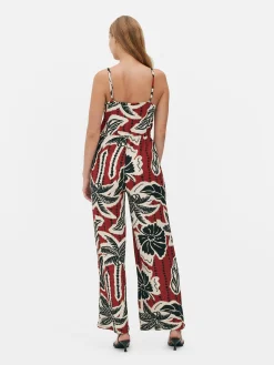 Combinaisons Et Combi-Shorts|Primark Combinaison En Crêpe Texturé Avec Lien à Nouer Rouge