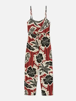 Combinaisons Et Combi-Shorts|Primark Combinaison En Crêpe Texturé Avec Lien à Nouer Rouge