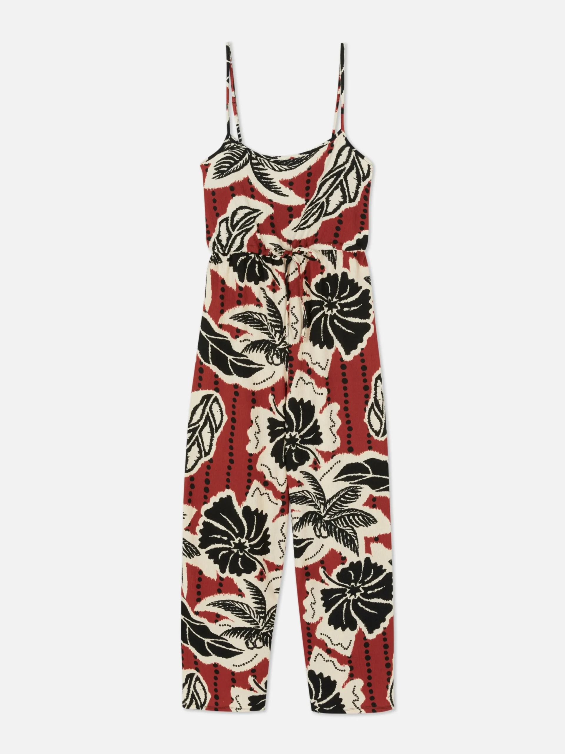 Combinaisons Et Combi-Shorts|Primark Combinaison En Crêpe Texturé Avec Lien à Nouer Rouge