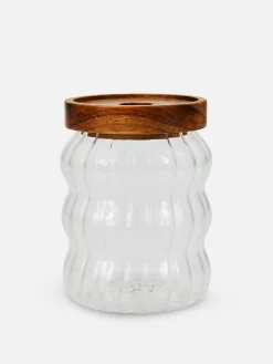 Art De La Table|Primark Contenant En Verre Strié Transparent