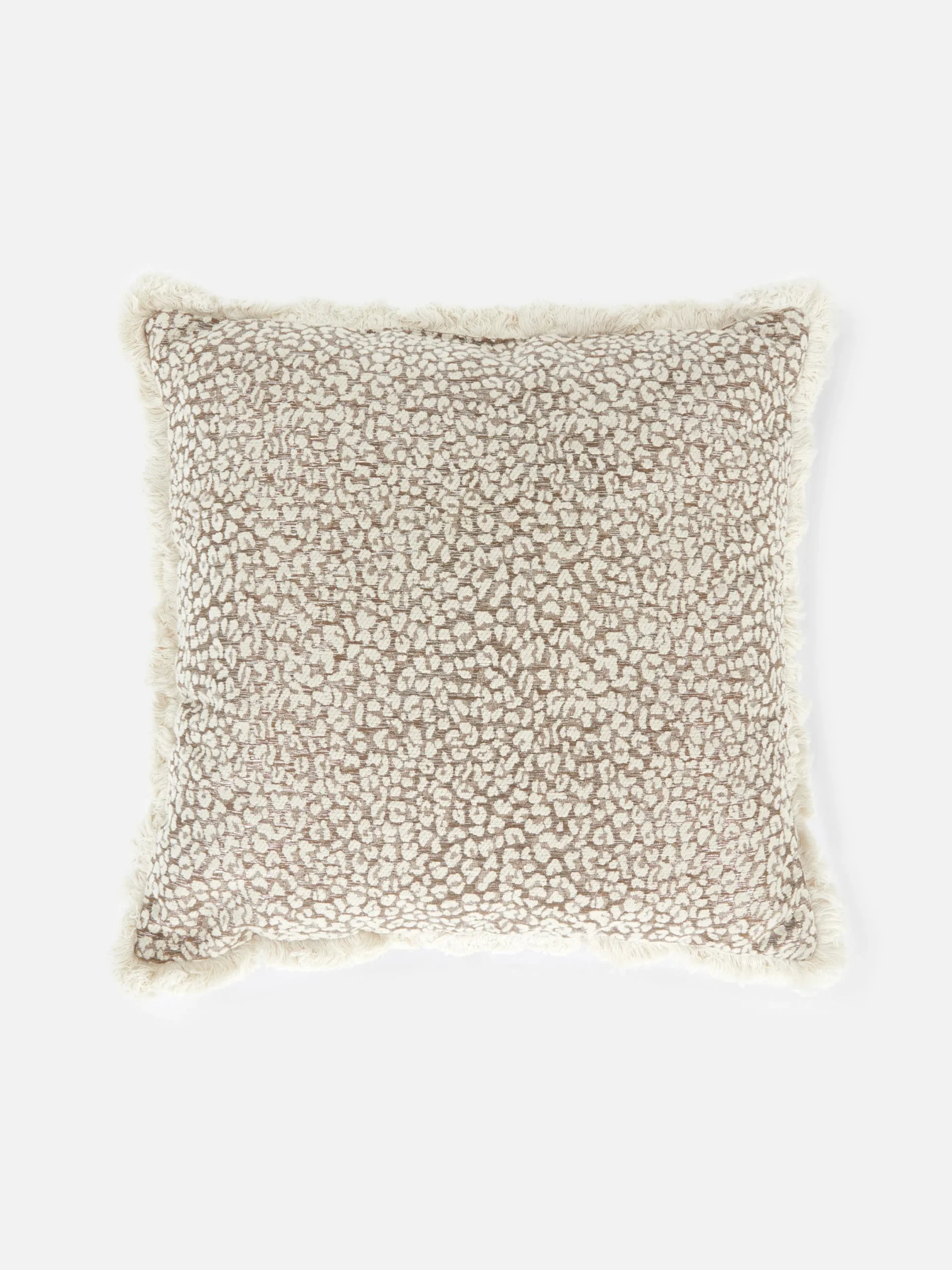 Coussins Et Housses De Coussins|Primark Coussin à Motif Léopard Et Franges Naturel