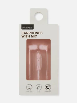 Casques Audio|Primark Écouteurs Avec Micro Rose