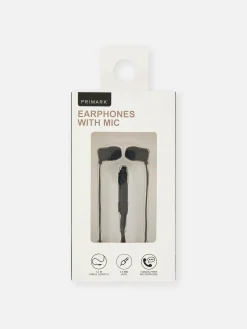 Casques Audio|Primark Écouteurs Avec Micro Noir