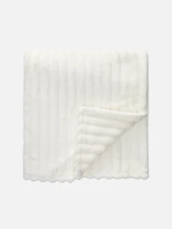 Couvertures Et Jetés De Lit|Primark Couverture Côtelée Douce Crème