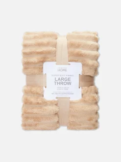 Couvertures Et Jetés De Lit|Primark Couverture Côtelée Duveteuse Ultra-douce Naturel