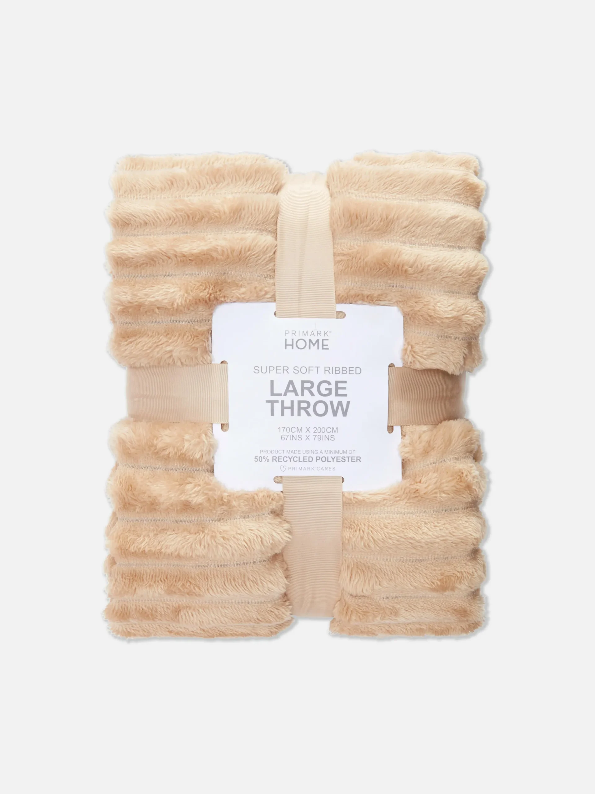 Couvertures Et Jetés De Lit|Primark Couverture Côtelée Duveteuse Ultra-douce Naturel