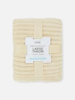 Couvertures Et Jetés De Lit|Primark Couverture Large Côtelée Crème