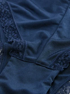 Culotte|Primark Culotte Brésilienne à Liseré En Dentelle Bleu marine